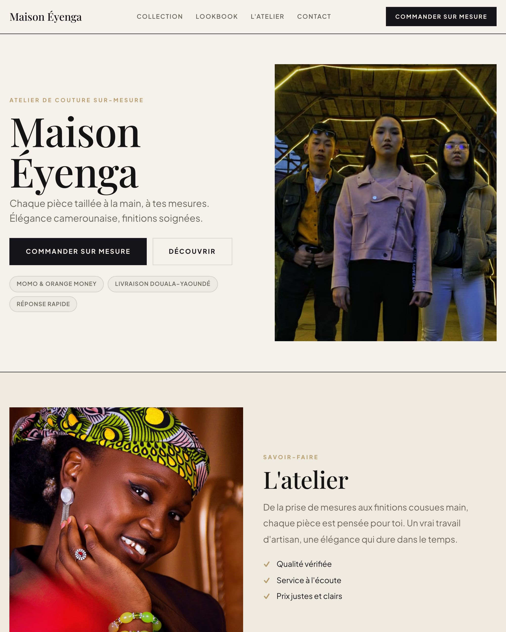 Aperçu du modèle Atelier
