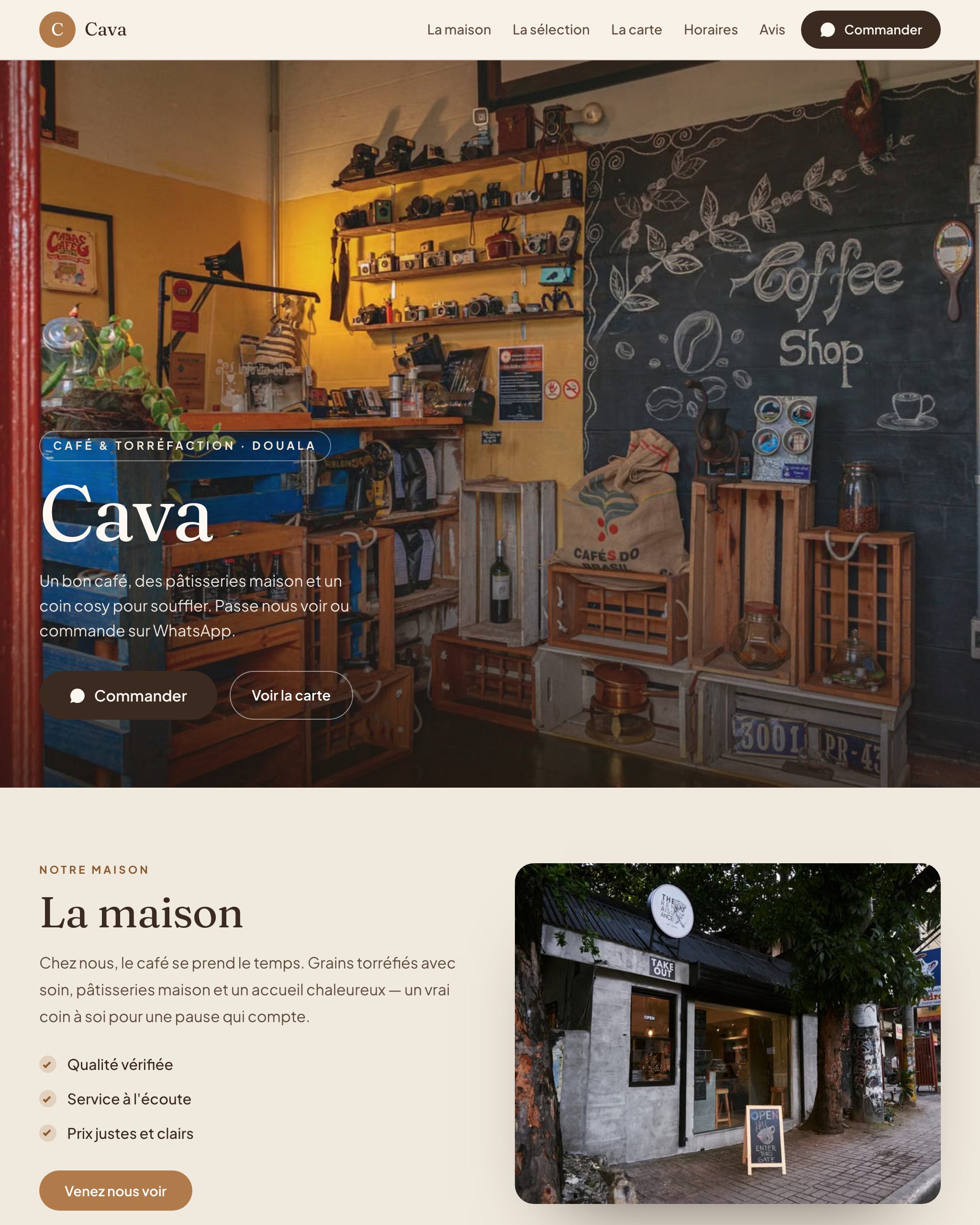 Aperçu du modèle Cava