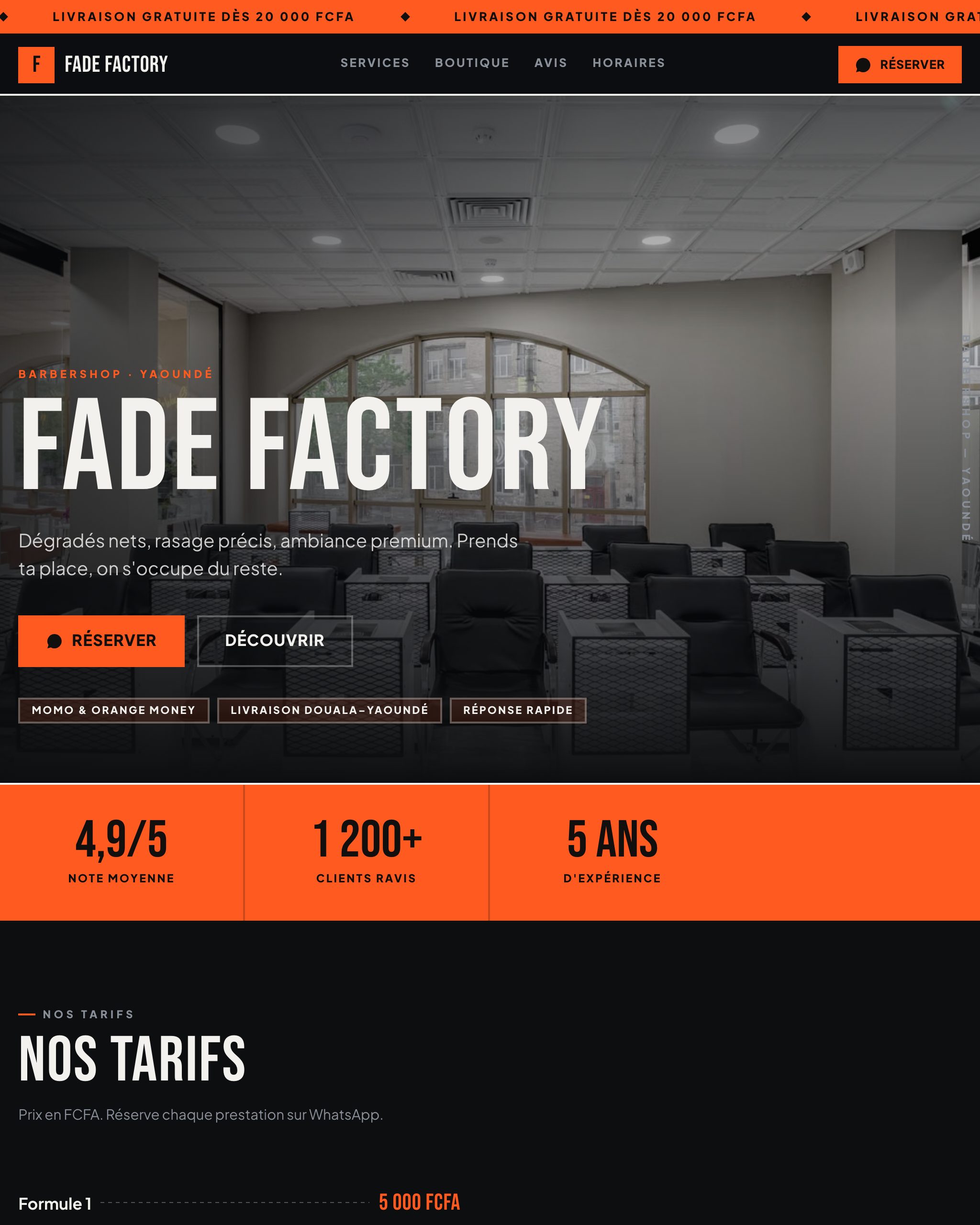 Aperçu du modèle Fade