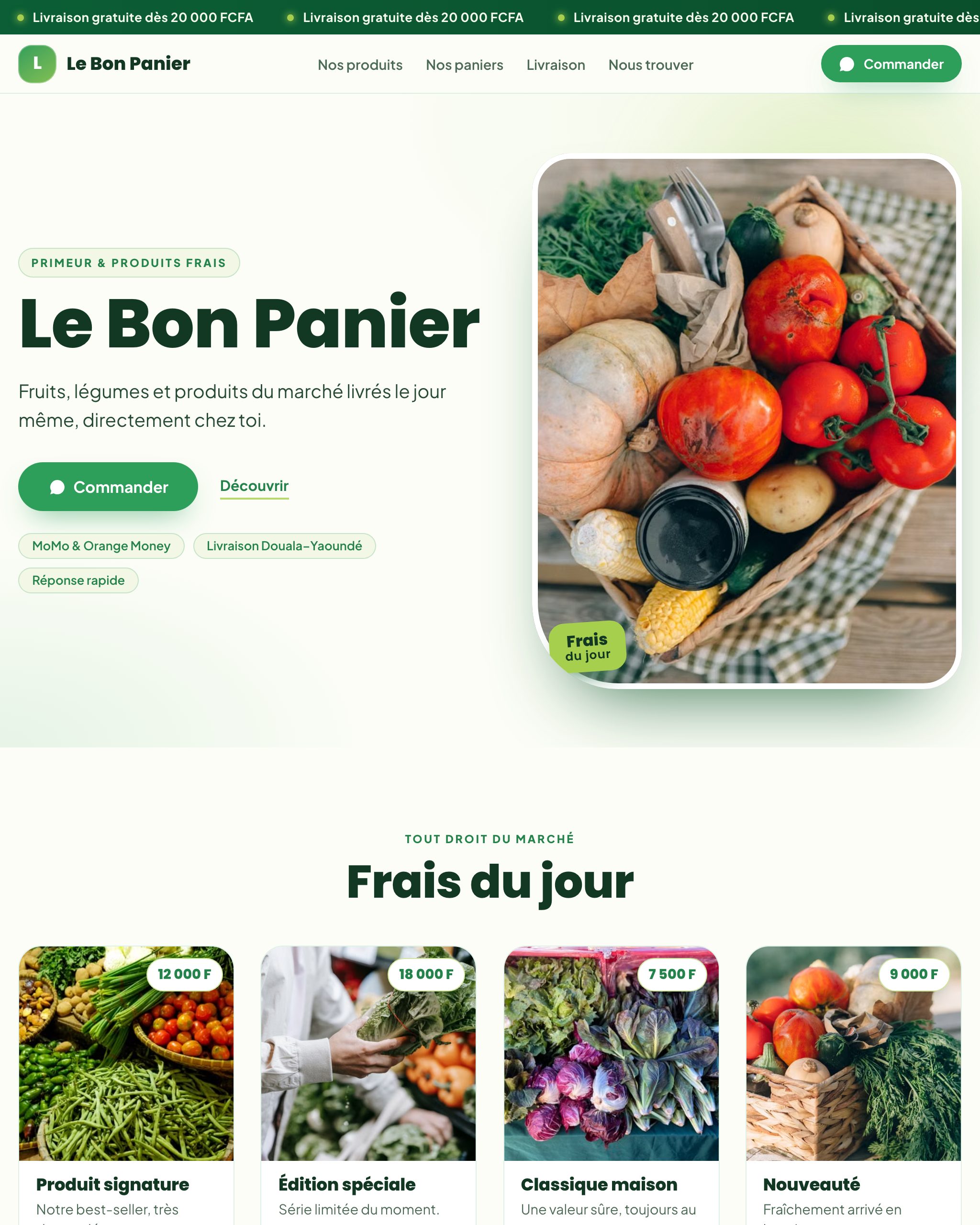 Aperçu du modèle Fraîcheur