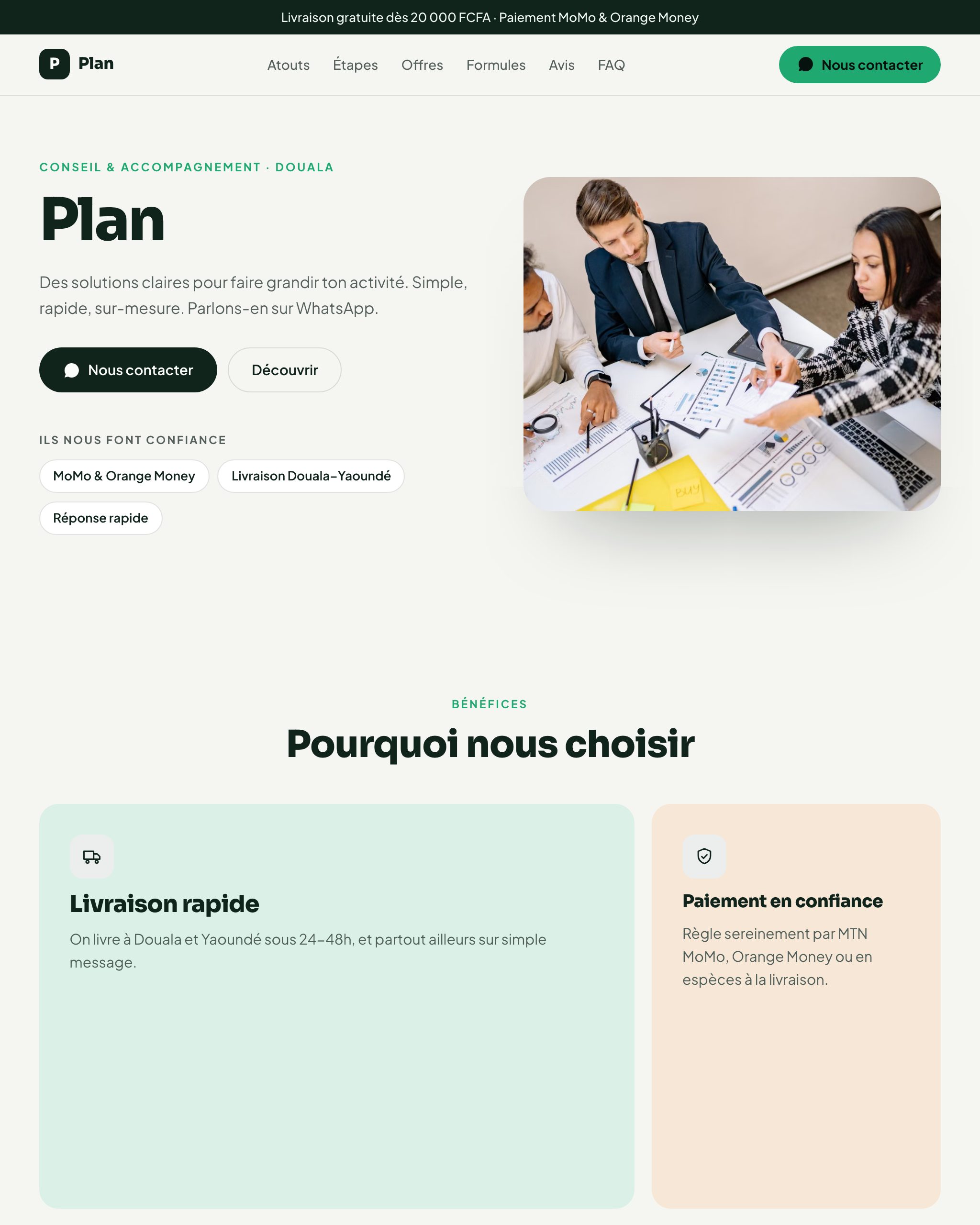 Aperçu du modèle Plan