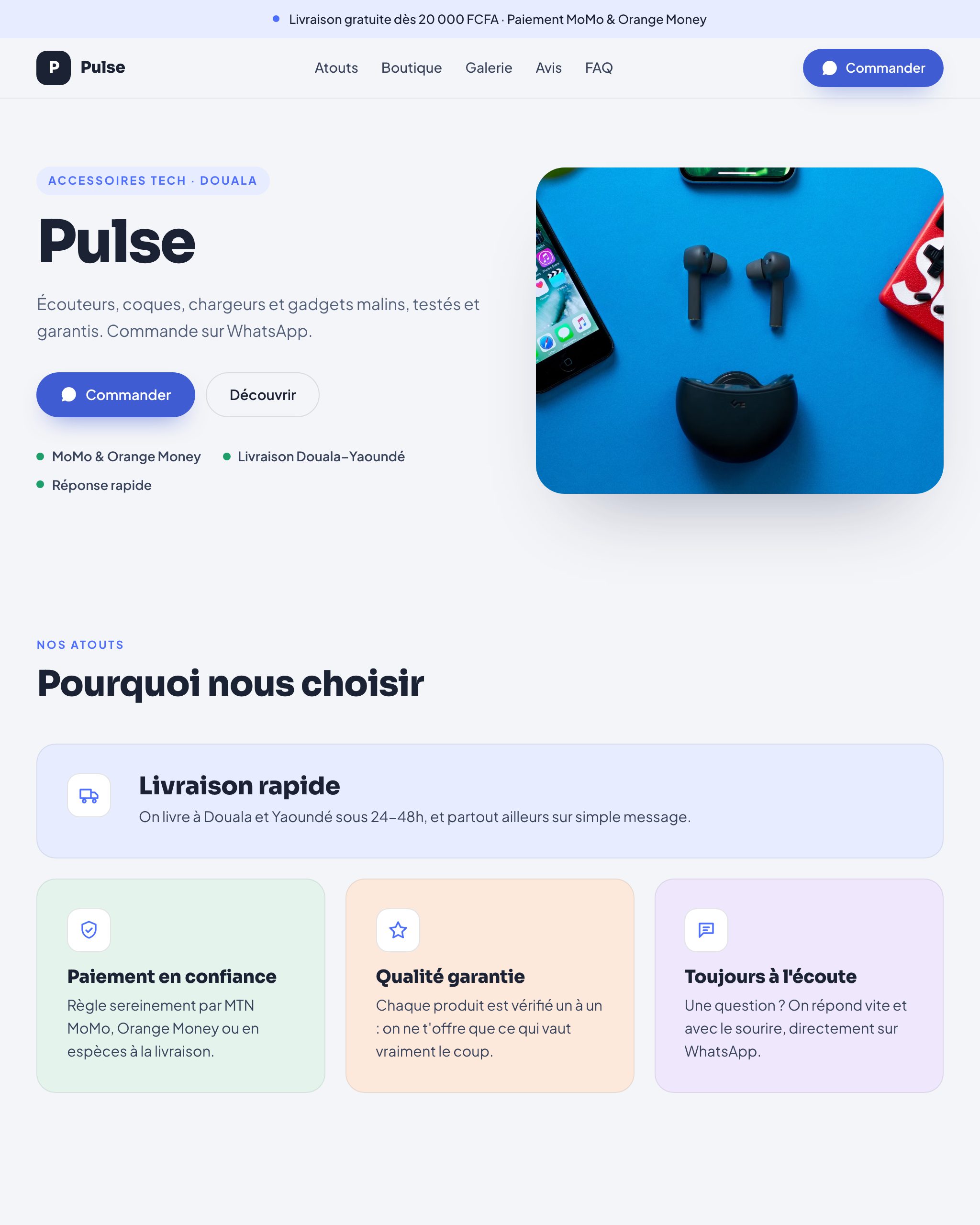 Aperçu du modèle Pulse
